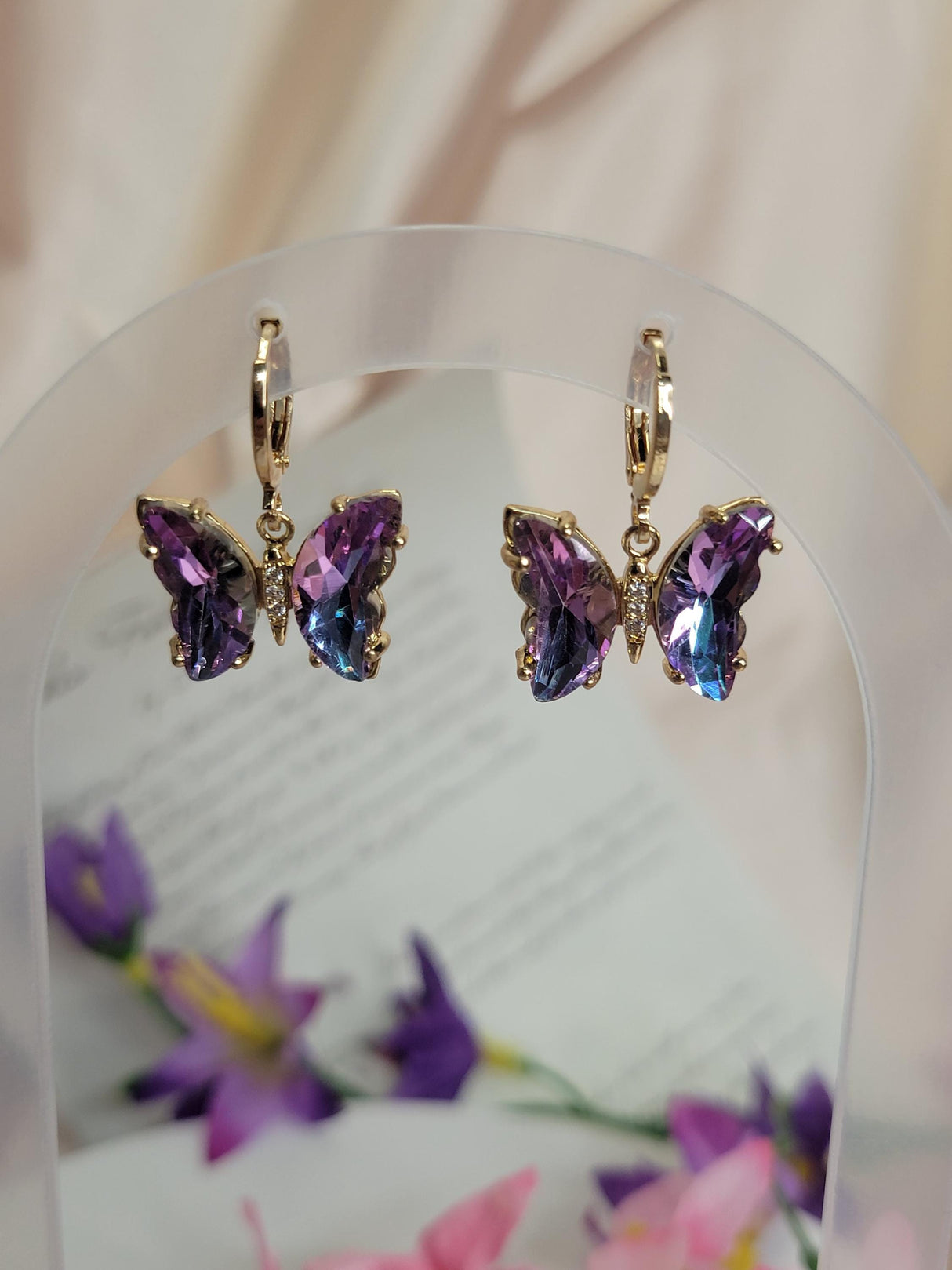 Butterfly Alloy Crystal Dangle Earrings - Unique Fashion Accessories for Women & Girls, Gift for Friends
