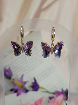 Butterfly Alloy Crystal Dangle Earrings - Unique Fashion Accessories for Women & Girls, Gift for Friends