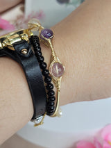 Crystal Bangle Gold Plated Elegant Jewelry for Women, Stylish Accessory for Special Occasions