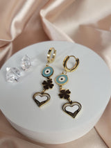 Lucky Heart Evil Eye Earrings – 14k Gold Plated Stainless Steel, Spiritual Jewelry