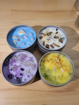 Crystal Infused Soy Candle | Floral Herbs, Ritual Decor