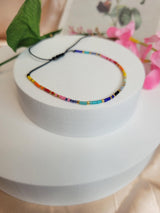 Colorful Seed Bead Adjustable Bracelet – Rainbow Boho Jewelry for All Ages, Summer Accessory