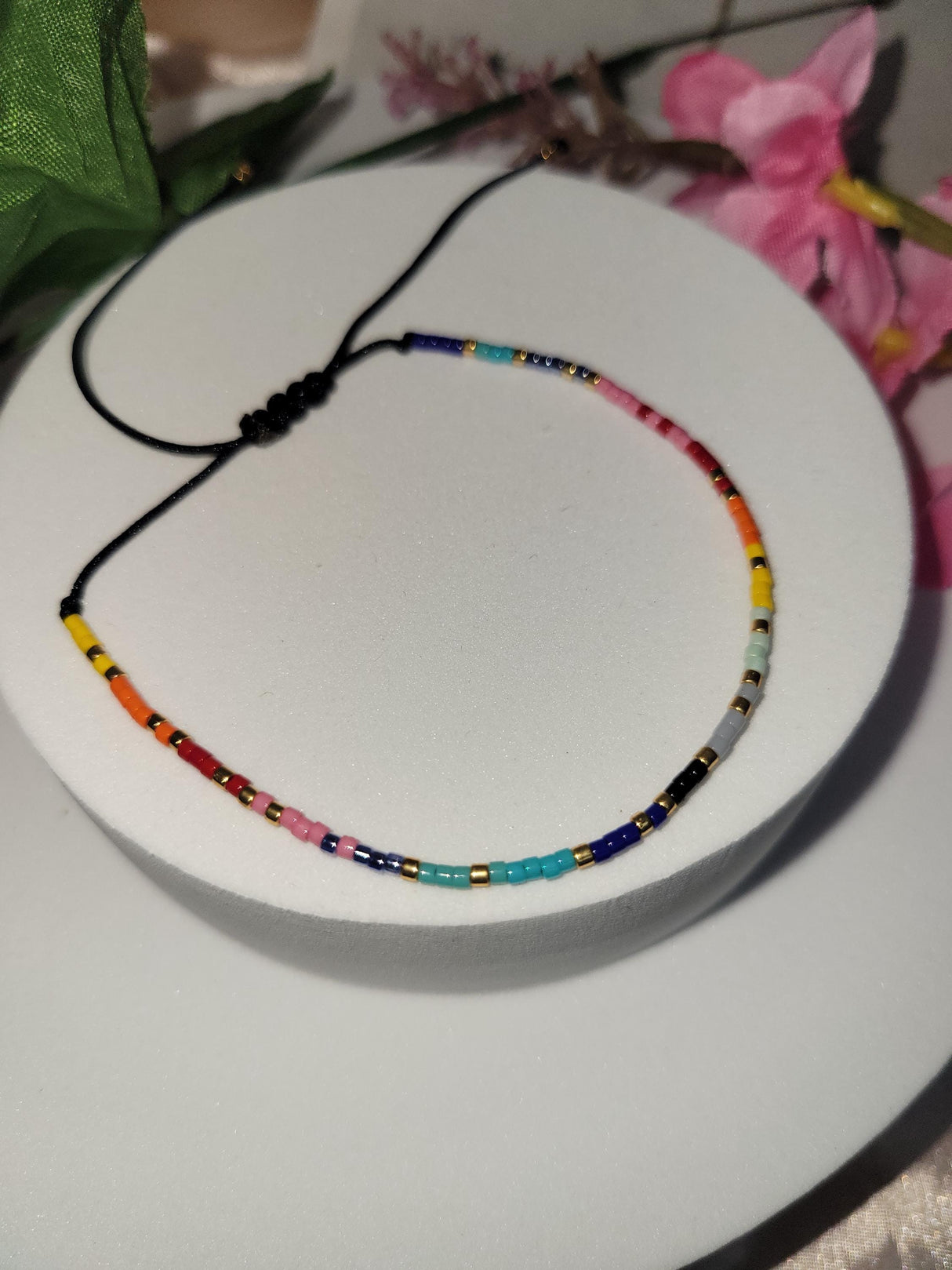 Colorful Seed Bead Adjustable Bracelet – Rainbow Boho Jewelry for All Ages, Summer Accessory