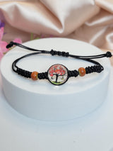 Enchanted Tree of Life & Butterflies Cord Bracelet-Nature Inspired Jewelry-Nature Growth Jewelry