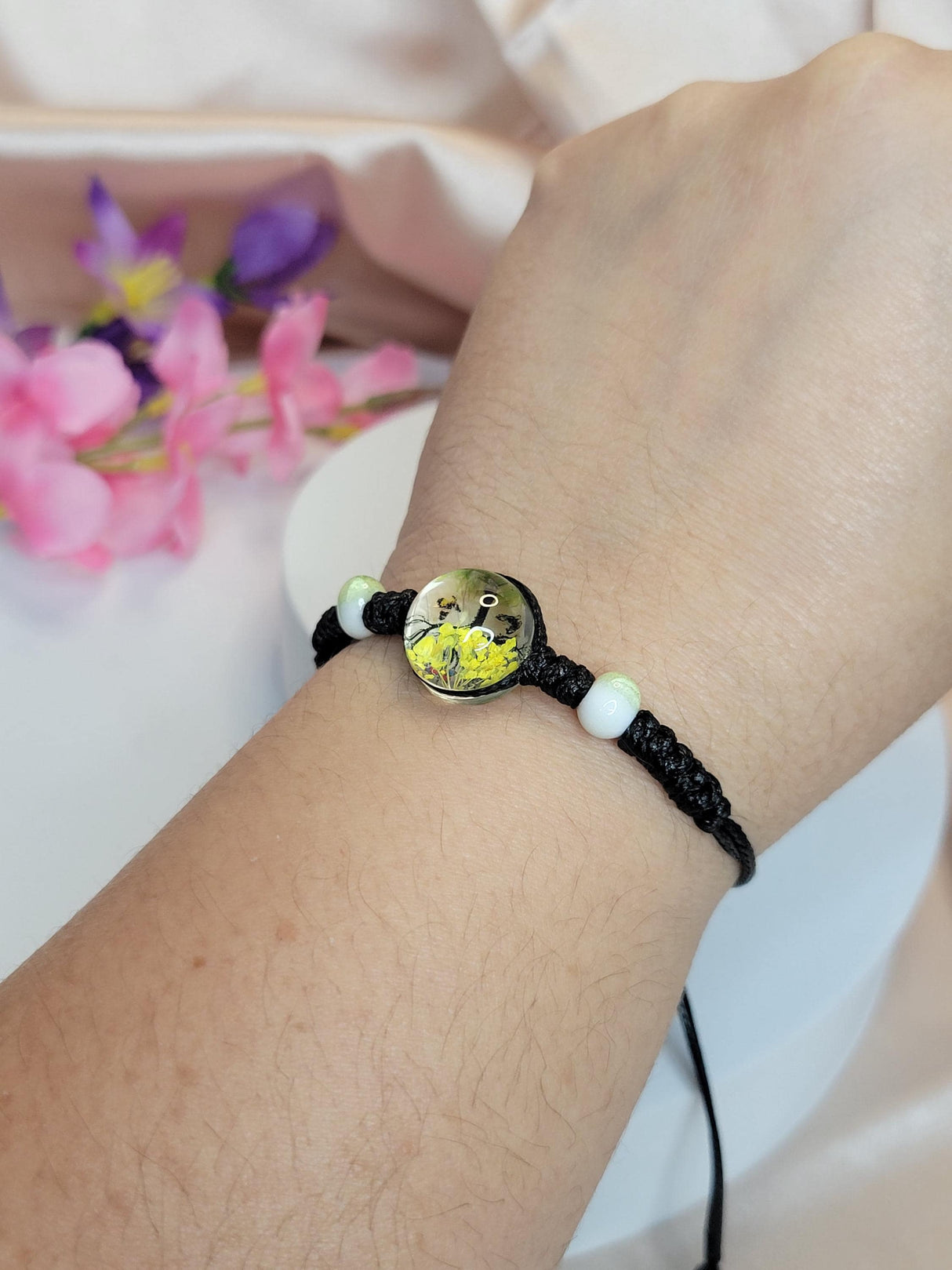 Enchanted Tree of Life & Butterflies Cord Bracelet-Nature Inspired Jewelry-Nature Growth Jewelry