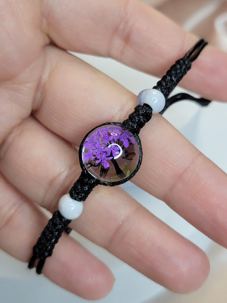 Enchanted Tree of Life & Butterflies Cord Bracelet-Nature Inspired Jewelry-Nature Growth Jewelry
