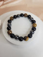 Obsidian and Tiger Eye Hematite Bracelet, Handmade Unisex ,Spiritual Defense