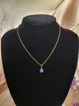 Evil Eye Necklace, Gold Tone Stainless Steel, Amulet for Protection, Unisex Jewelry, Confidence & Safety