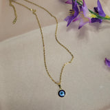 Evil Eye Necklace, Gold Tone Stainless Steel, Amulet for Protection, Unisex Jewelry, Confidence & Safety