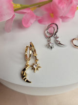 Star and Moon Earrings - Handcrafted Mismatched Drop Earrings – Trendy Jewelry Gift