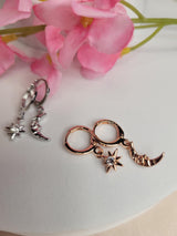 Star and Moon Earrings - Handcrafted Mismatched Drop Earrings – Trendy Jewelry Gift