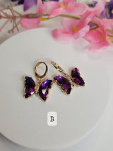 Butterfly Alloy Crystal Dangle Earrings - Unique Fashion Accessories for Women & Girls, Gift for Friends