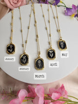 Birth Month Necklace Silver and Gold Tones Handcrafted Ideal for Anniversary, Gift for Women