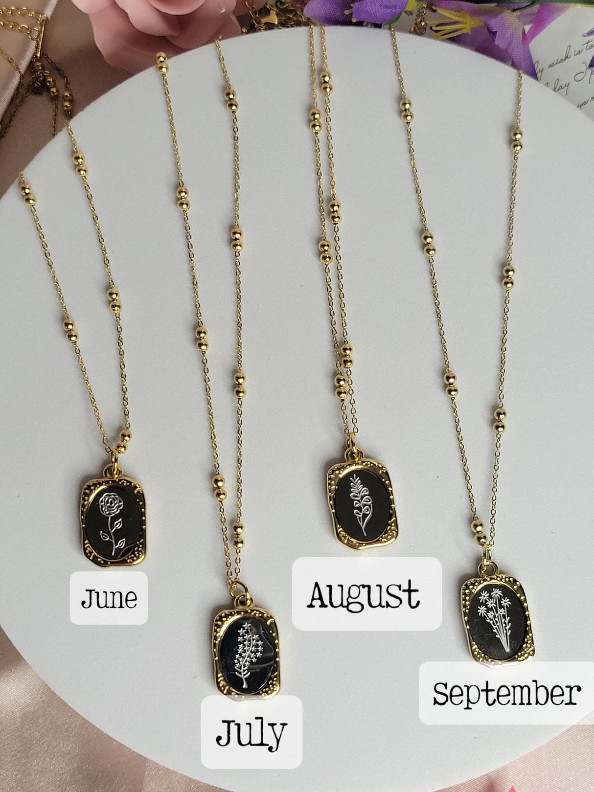 Birth Month Necklace Silver and Gold Tones Handcrafted Ideal for Anniversary, Gift for Women