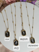 Birth Month Necklace Silver and Gold Tones Handcrafted Ideal for Anniversary, Gift for Women