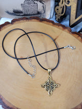Witches Knot Gold Necklace, Protection Charm Pendant, Witches Jewelry