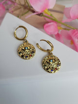Rainbow Evil Eye Hoops-Stylish Safeguard Earrings for Protection- Spiritual Defense