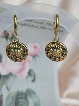 Rainbow Evil Eye Hoops-Stylish Safeguard Earrings for Protection- Spiritual Defense