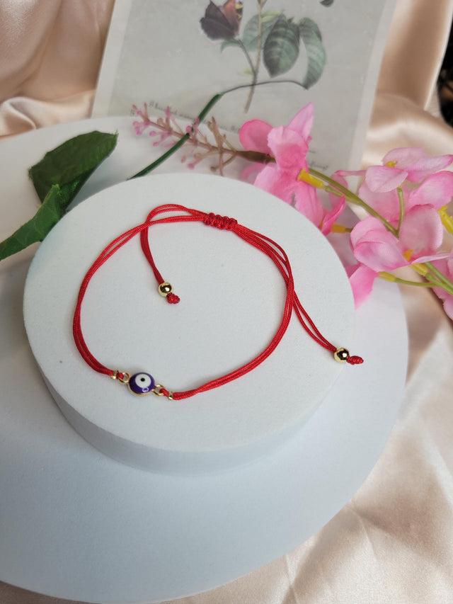 Evil Eye Bracelet, adjustable red string with protective charm, daily ward, spiritual jewelry
