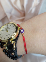 Evil Eye Bracelet, adjustable red string with protective charm, daily ward, spiritual jewelry