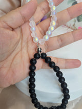 Handmade Set Black & White Beaded Jewelry for Him and Her-Couple Bracelet Set-Handmade Bracelets for Lovers
