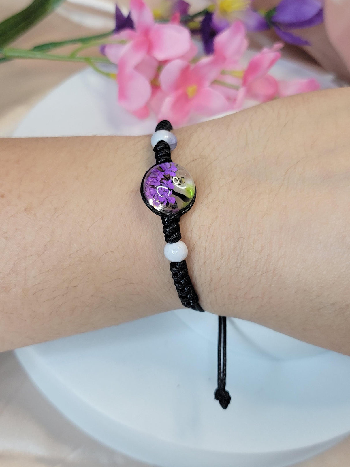 Enchanted Tree of Life & Butterflies Cord Bracelet-Nature Inspired Jewelry-Nature Growth Jewelry