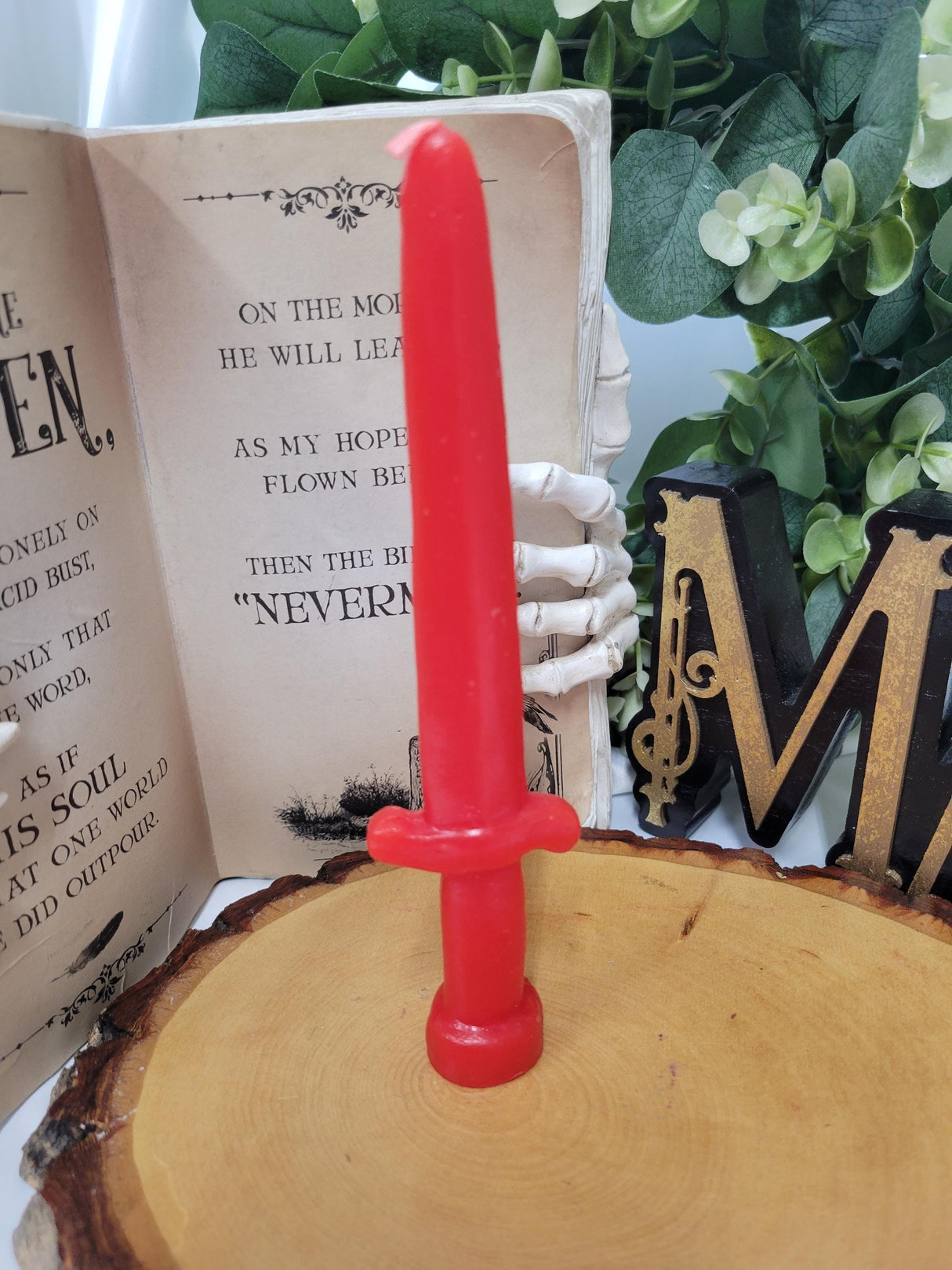 Sword Candle Red – Handcrafted Paraffin Wax Decor for Medieval Themed Events or Gifts