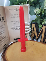 Sword Candle Red – Handcrafted Paraffin Wax Decor for Medieval Themed Events or Gifts