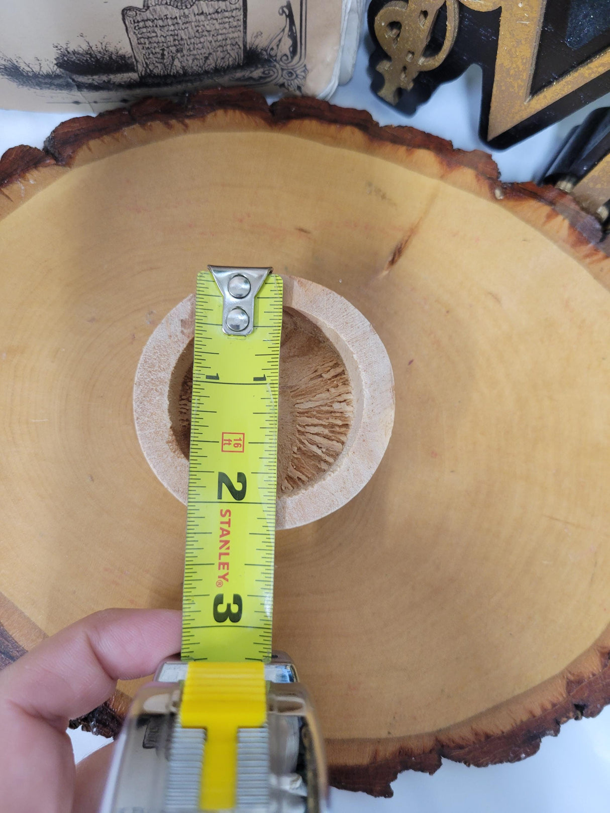 Triple Moon Pentagram Wood Tea Light Candle Holder – Handcrafted Small Sacred Decor for Witches