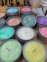 Small Zodiac Candles in Tin Jars, Handmade Scented Palm & Soy Wax, Ideal for Astrology