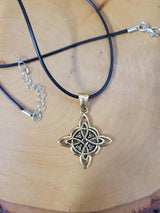 Witches Knot Gold Necklace, Protection Charm Pendant, Witches Jewelry