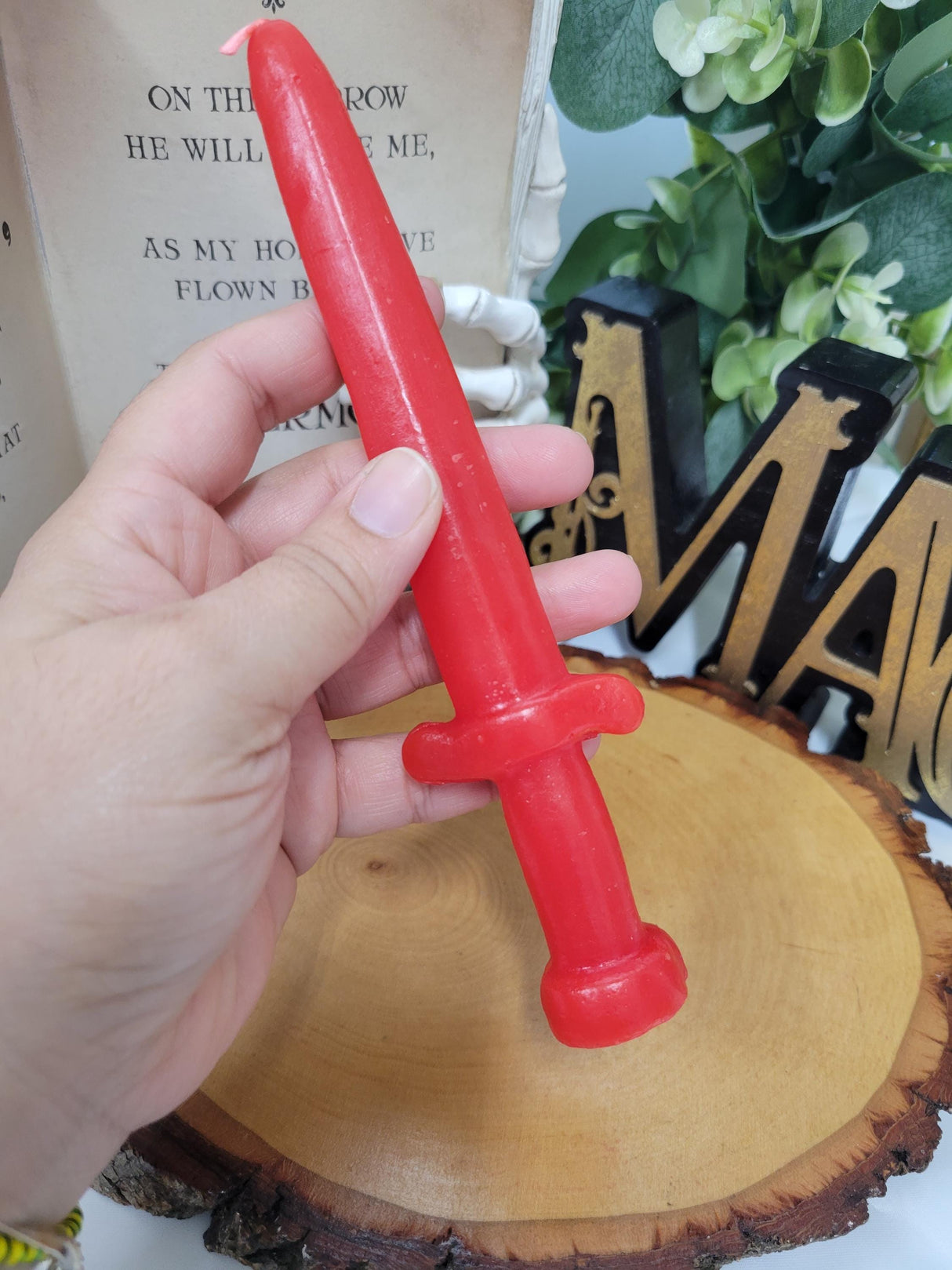 Sword Candle Red – Handcrafted Paraffin Wax Decor for Medieval Themed Events or Gifts