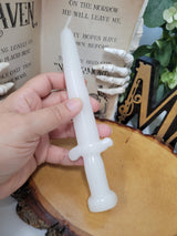 Sword Candle White – Handcrafted Paraffin Wax Decor for Medieval Themed Events or Gifts