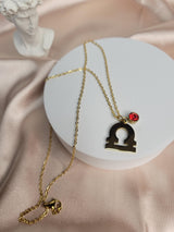 Zodiac Sign Necklace Gold – Astrology Pendant Necklace with Birthstone Charm – Horoscope Jewelry