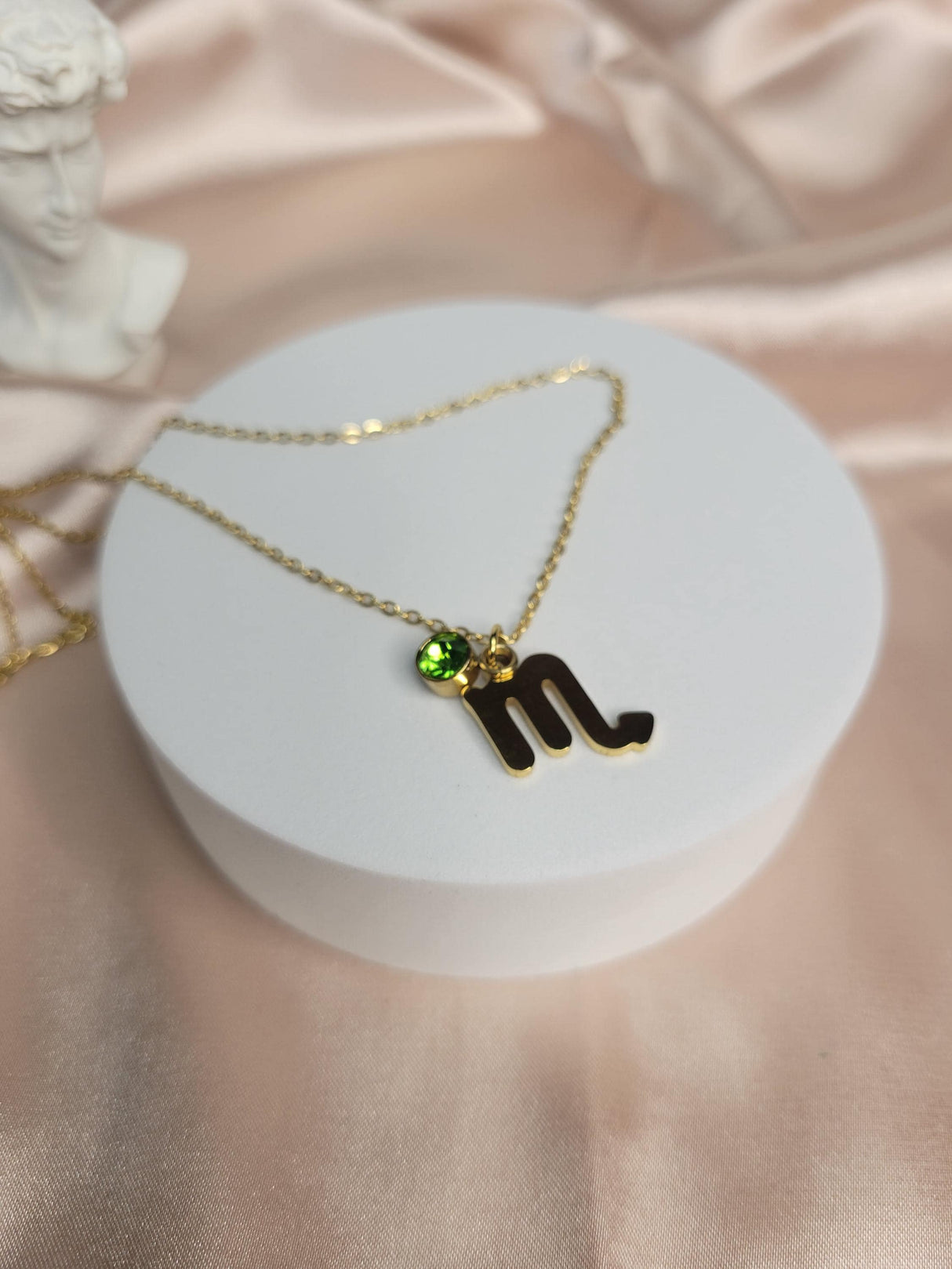 Zodiac Sign Necklace Gold – Astrology Pendant Necklace with Birthstone Charm – Horoscope Jewelry