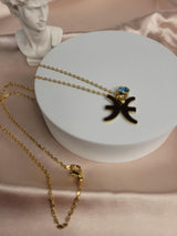 Zodiac Sign Necklace Gold – Astrology Pendant Necklace with Birthstone Charm – Horoscope Jewelry
