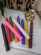 Colored Taper Candles Set with Candle Holder, Color Guide Card, Altar Decor, Meditation Gift