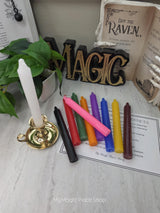 Colored Taper Candles Set with Candle Holder, Color Guide Card, Altar Decor, Meditation Gift