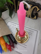 Colored Taper Candles Set with Candle Holder, Color Guide Card, Altar Decor, Meditation Gift