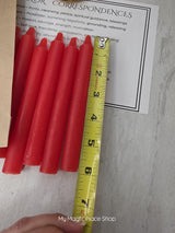 Red Colored Taper Candles Set with Candle Holder, Color Guide, Altar Decor, Meditation Gift