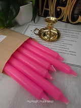 Pink Colored Taper Candles Set with Candle Holder, Color Guide, Altar Decor, Meditation Gift