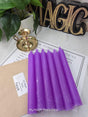 Purple Colored Taper Candles Set with Candle Holder, Color Guide, Altar Decor, Meditation Gift