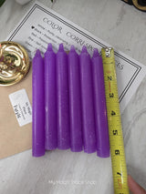 Purple Colored Taper Candles Set with Candle Holder, Color Guide, Altar Decor, Meditation Gift