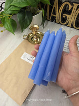 Light Blue Colored Taper Candles Set Candle Holder, Color Guide, Altar Decor, Meditation Gift