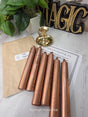 Copper Colored Taper Candles Set with Candle Holder, Color Guide, Altar Decor, Meditation Gift