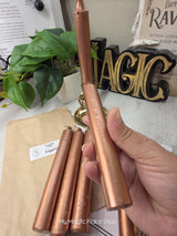 Copper Colored Taper Candles Set with Candle Holder, Color Guide, Altar Decor, Meditation Gift