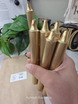 Gold Colored Taper Candles Set with Candle Holder, Color Guide, Altar Decor, Meditation Gift