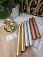 Mix Gold -Copper -Silver-Colored Taper Candles Set with Candle Holder, Color Guide,