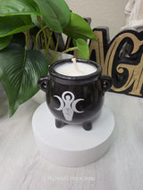 Handmade Soy Wax Cauldron Candle | Mini Ceramic | Personalized Scent Choice | Witchy