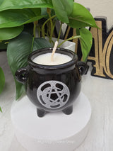 Handmade Soy Wax Cauldron Candle | Mini Ceramic | Personalized Scent Choice | Witchy